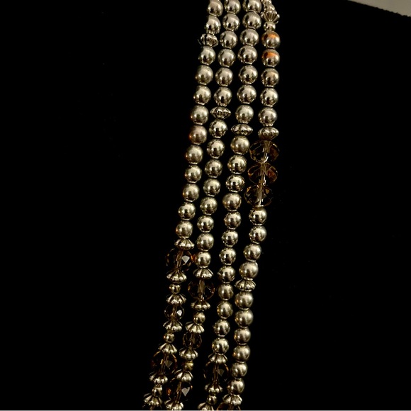 Silver Beads Four Layer Necklace - Picture 3 of 4